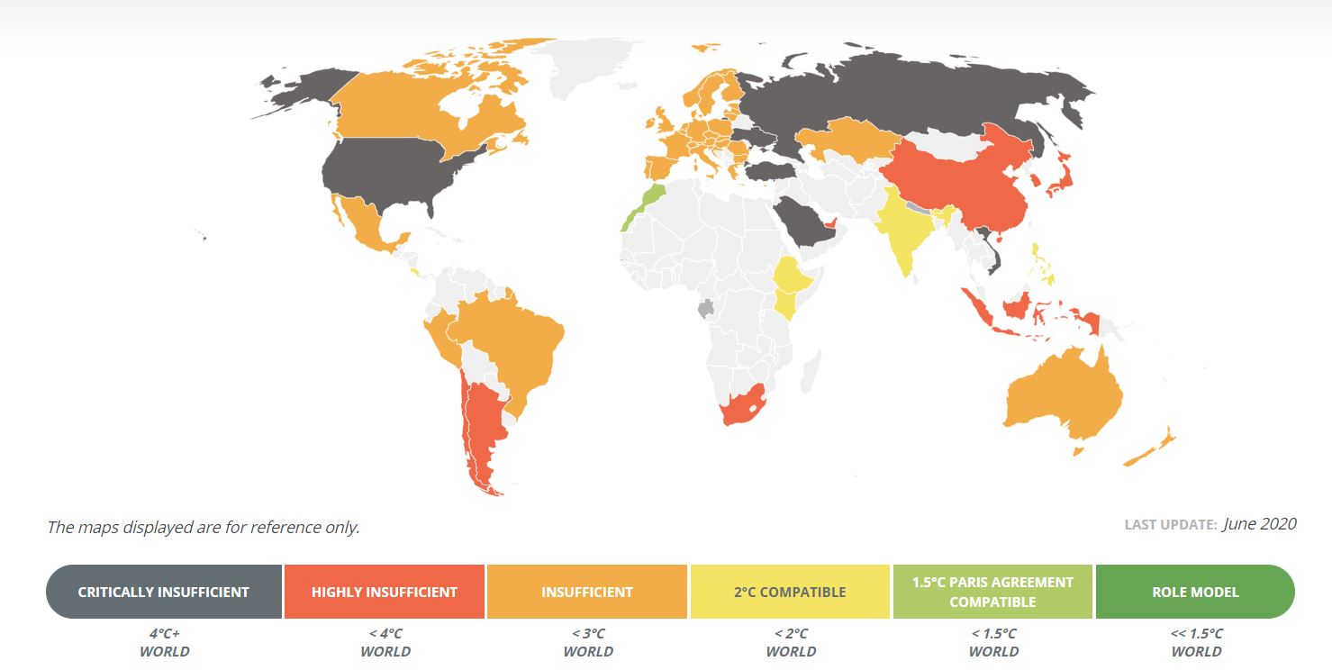 climate action tracker world map